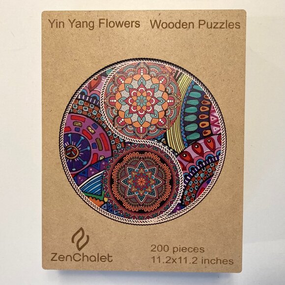 Zen Chalet 'Yin Yang Flowers' - 200 Piece Wooden Puzzle - Picture 1 of 1
